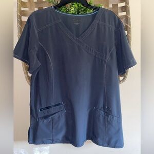 Women's dark Grey V-Neck Scrub Top